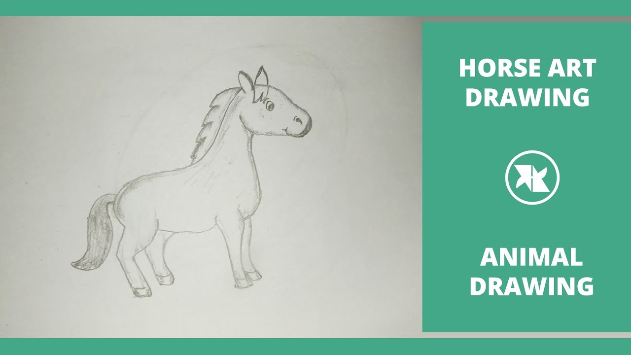How to Draw a Horse for Children | Easy Horse Step by Step Drawing for kids | Cartoon Horse Drawing